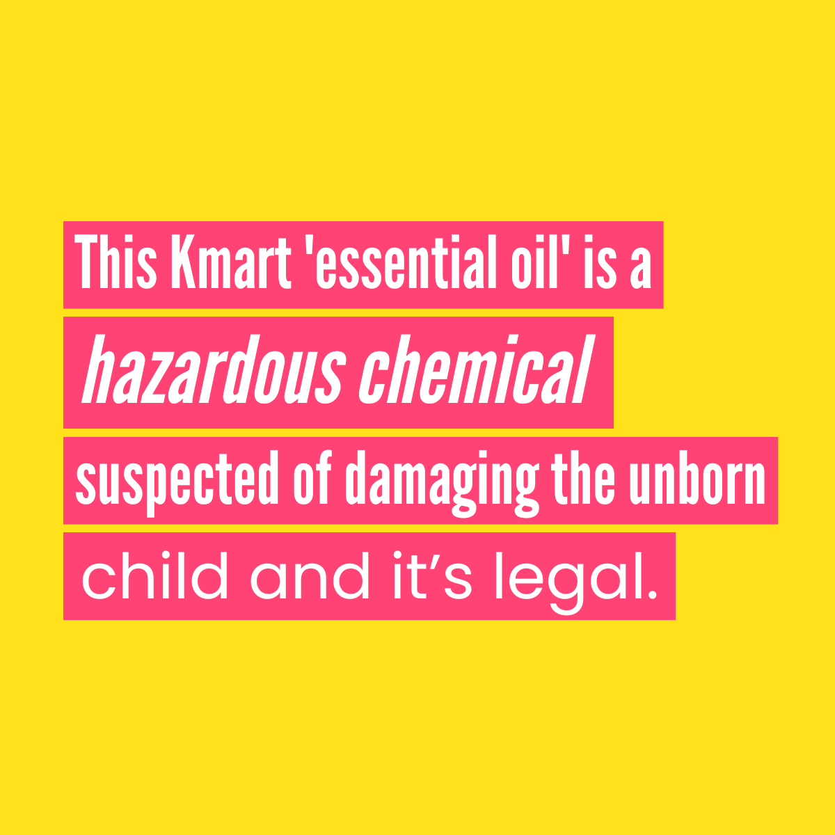 This Kmart 'essential oil' diffuses petrochemicals and is suspected of harming the unborn child. Here's the proof. Claire Goldsworthy The Fashion Advocate