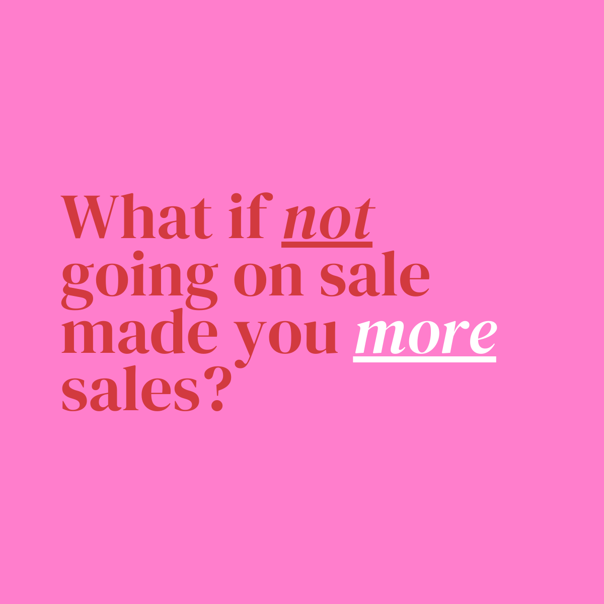 What if NOT going on sale made more sales for your sustainable business The Fashion Advocate Claire Goldsworthy sustainable business mentor coach sales marketing program