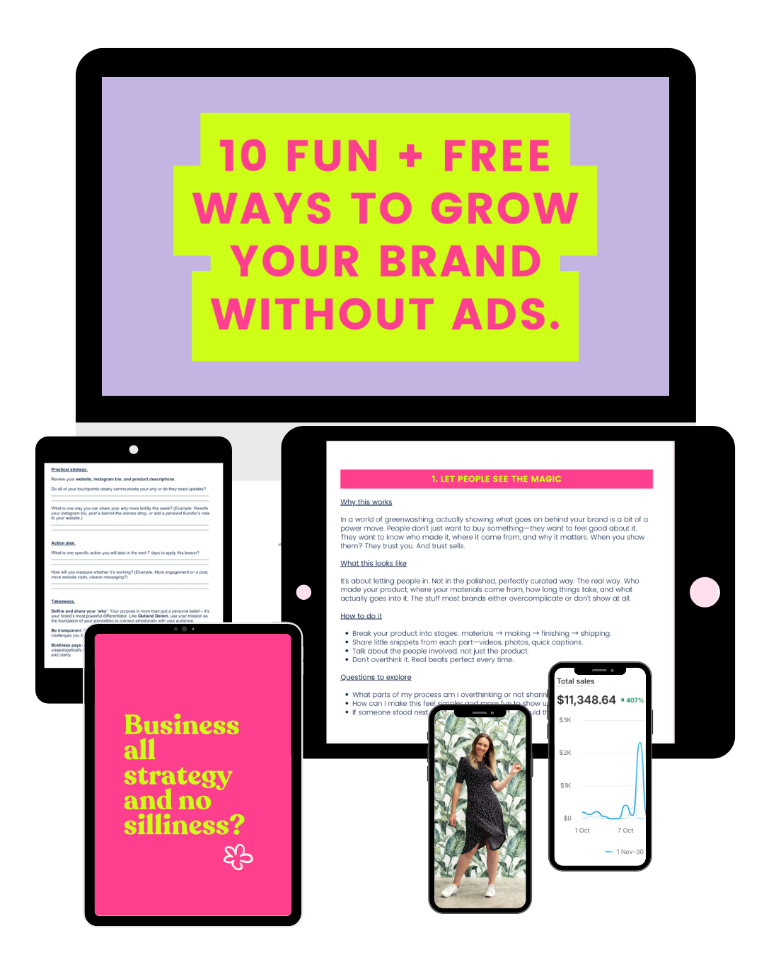 10 FUN ad-free Ways to Grow Your Sustainable Brand Without Ads - creative, handmade, fashion label business coach mentor marketing
